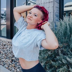 Light Blue Washed Out Crop Top